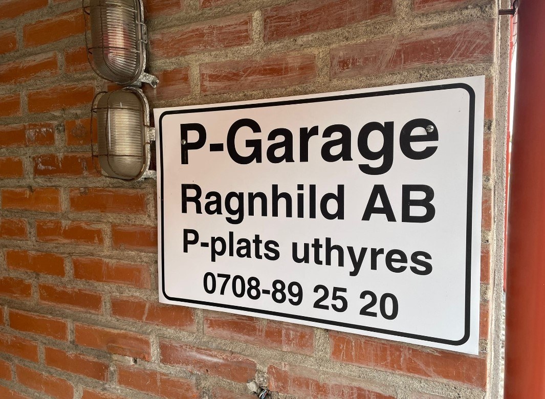 Skylt garage Ystad Ragnhild